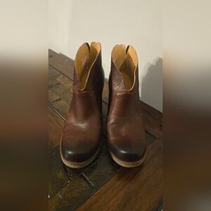 Kork Dark Brown Leather Ankle Booties